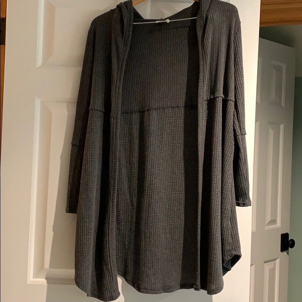 Long gray cardigan